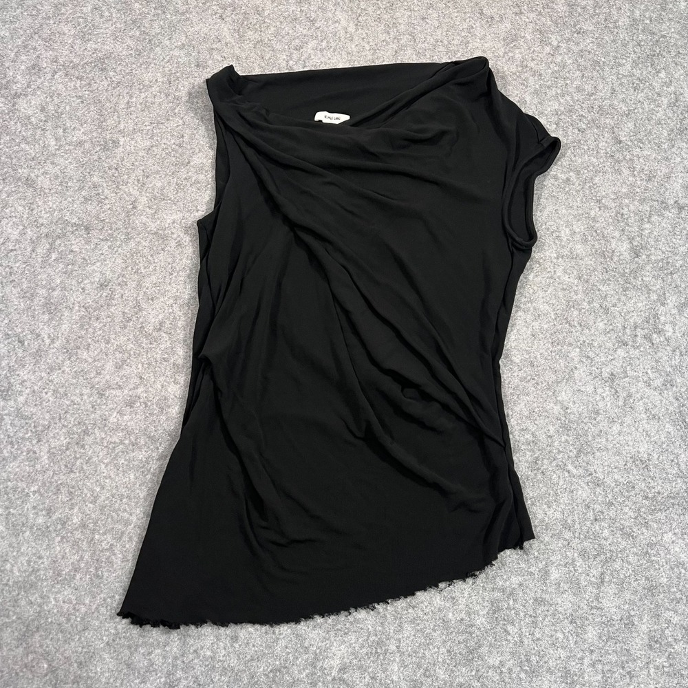 Helmut Lang Black Draped Sleeveless Top